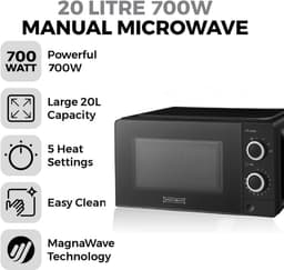 Royalty Line® MWO3818 Vrijstaande Solo Magnetron - 20 Liter - Microwave Met 6 Magnetronstanden - Microgolf - 700W - Binnenverlichting - Zwart — thumbnail 19
