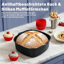 Accessoires Heteluchtfriteuse Gescht voor Philips Airfryer 4000 Serie 10L, Siliconenvorm Accessoireset Heteluchtfriteuse Herbruikbare Ovenschaal voor Philips Stacked Dual Basket Airfryer NA460 10L — thumbnail 3