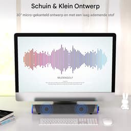 longziming -Luidspreker – USB Computerluidspreker met LED Regenboogverlichting – 2 Full-Range Speakers – Schuin Ontwerp en Volledig Compatibel – voor PC, Laptop en Tablet — thumbnail 7