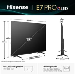 Hisense 75E7Q PRO - 75 inch - 4K QLED - 144hz - 2025 - Smart TV — thumbnail 13