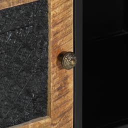 TV-kast 110x30x40 cm, massief ruw mango hout en ijzer — thumbnail 3
