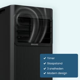 Auronic Mobiele Airco - 9.000 BTU - 3-in-1 - Airconditioning met 2 Raamafdichtingskits - Ventilator - Ontvochtiger - tot 25m² koelen - Zwart — thumbnail 6