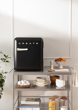 CREATE - Koelkast in retrostijl - Zwart - Handvat Gebroken wit - FRIDGE RETRO 48L — thumbnail 5
