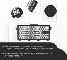 Replacements® HEPA-filters geschikt voor Miele Active AirClean 50 – Voor Complete C3, C2, S8, S6, S5, S4 - Vervangt SF-HA 50 - 3 stuks — thumbnail 2