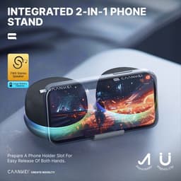 Caankei Draadloze Bluetooth Speakers - 2 Party Speakers met RGB licht - Multipairing - Draadloze Muziek Box - Stereogeluid voor PC / Laptop - met Magneet - Met Telefoonhouder - Zwart — thumbnail 7
