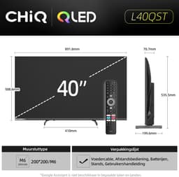 CHiQ L40QST - Smart TV 40 Inch - QLED Pro Google TV - Full HD - Randloos Metal Design - Dolby Audio - Nieuw — thumbnail 6