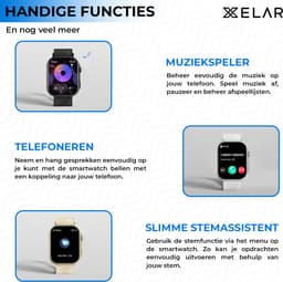 Xelar Slim - Smartwatch - Heren & Dames - Horloge - Bellen - Hartslagmeter, Saturatiemeter & Bloeddrukmeter - Kcal Teller - HD Touch Screen - Geschikt voor iOS & Android - Zwart — thumbnail 4