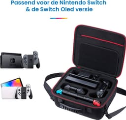 YONO Opbergtas XL geschikt voor Nintendo Switch - OLED - Beschermhoes - Koffer - Case - Hoes - Accessoires - Zwart — thumbnail 3