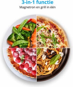 MEDION vrijstaande, 3-in-1 magnetron met grill- en heteluchtfunctie, 800 watt vermogen, 1200 watt bovengrill/heteluchtvermogen, 23L, MD17495, zilver — thumbnail 13