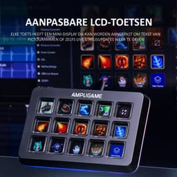 FIFINE - D6 - Mixer - RGB Studio Controller - 15 LCD Aanpasbare Toetsen - Podcast / Streaming / Gaming - Inclusief Gratis Software - Zwart — thumbnail 10