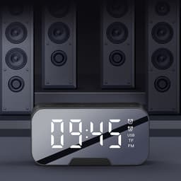 Digitale wekker met bluetooth speaker, radio, spiegel en TF ingang. — thumbnail 8