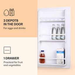 Klarstein 90L1-Wh Koelkast - Volume: 91 Liter - Met ijsblokjesvak - 2 Legplateaulades - 3 Deurvakken - 41 dB - Wit — thumbnail 4