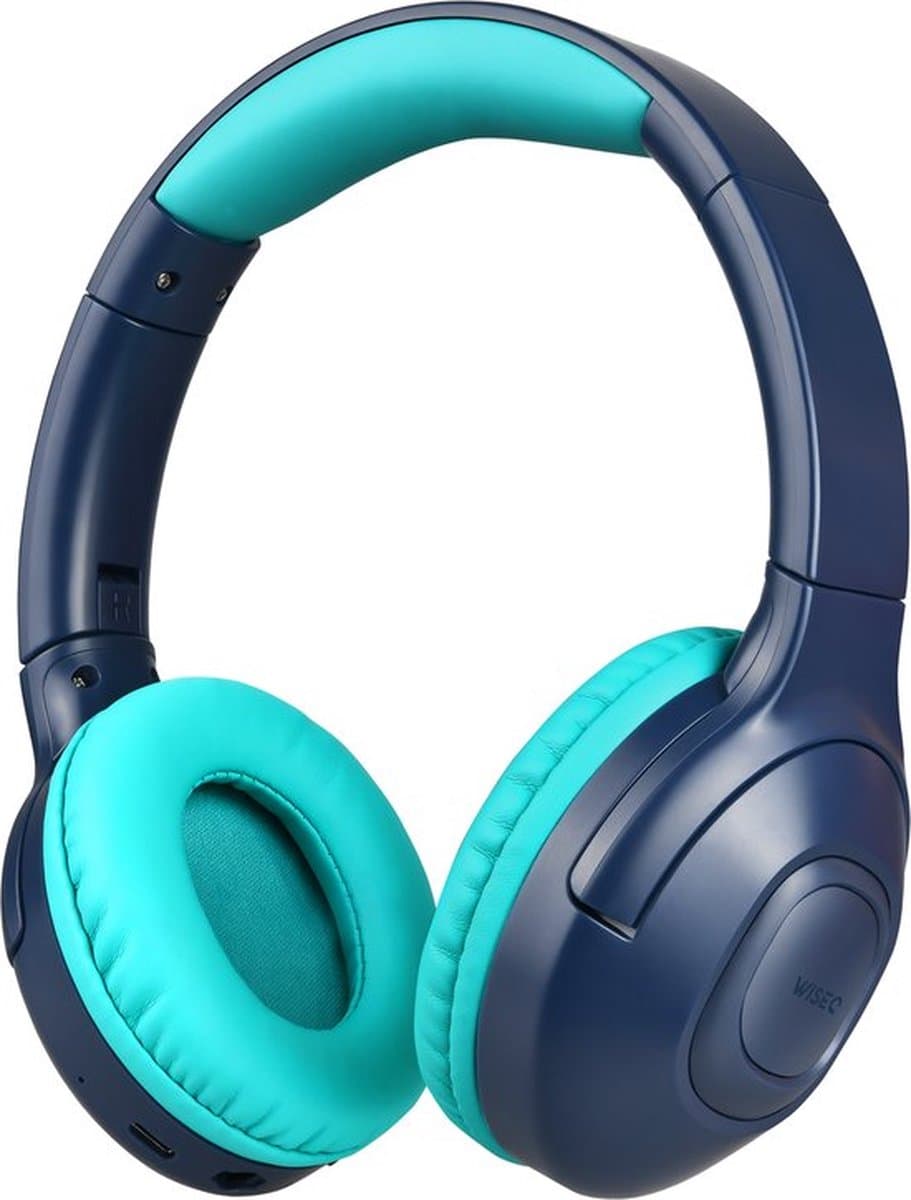 WiseQ Onbreekbare Draadloze Kinderkoptelefoon – Koptelefoon Kind Bluetooth – Koptelefoon Kinderen Draadloos – Over Ear – 45 Uur Batterij – Met Microfoon – Volumebegrenzer – Blauw — afbeelding 1