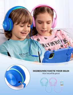StayPowered Kinderheadset - De Ultieme Veilige en Comfortabele Hoofdtelefoon voor Kinderen - Hoge Audio Kwualiteit - Ingebouwde Volumeregelaar - Verstelbare en Opvouwbaar Ontwerp - Compact Ontwerp - Blauw - Levering Sneller dan Aangegeven — thumbnail 7