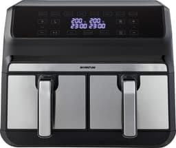 Inventum GF800HLD Dubbele Airfryer XXL - 8L - Dual Cook - Grill- & roosterfunctie - 8 programma's - 80-200 °C - PFAS-vrij - Tot 6 personen - Zwart/RVS — thumbnail 2