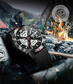 WizBay Premium Select® 1.39inch Sport Smartwatch Dames Heren TFT - Bluetooth Call - Magnetic Laden - Slaap Hart Monitor - O2 en Bloeddrukmeter - 100+ Sport Modi - Message - Alu Mat Zwarte Case - Smartwatches - Zwarte TPU Band — thumbnail 15