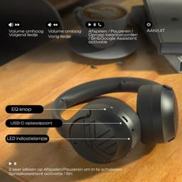 PowerLocus Boom - Koptelefoon Bluetooth - 60 uur batterijduur – Over Ear Koptelefoon Draadloos – 4 EQ-modi - Met Microfoon - Zwart — thumbnail 9