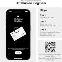 ULTRAHUMAN Ring AIR – Smart Ring | Geen maandabonnement | Bepaal eerst de juiste maat met de Sizing Kit | Slaaptracker - Hartslagmeter - Fitnesstracker – Raw Titanium – Size 9 — thumbnail 15