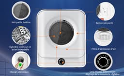 Merax Mini Droger 3KG - Wasdroger met Wandmontage - Luchtafvoerdroger - Wit — thumbnail 15
