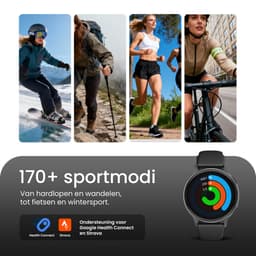 Maoo Ventura 2 - GPS Smartwatch Dames - AMOLED - Siliconen, Leren en Sportbandje - Stappenteller - Hartslagmeter - Slaapmonitor - Belfunctie - AOD - Multisport - Geschikt voor Android en iOS - Zwart — thumbnail 5