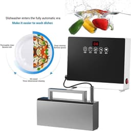 Draagbare Vaatwasser - Huishoudelijke Machine - Servies Reinigen - Geen Installatie Nodig - 5 kg - Zilver Wit — thumbnail 3