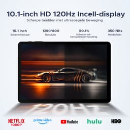 POCKAM P10 Pro - Tablet - 48 GB RAM (8+40 GB) + 128 GB ROM (2 TB/TF) - Android 16 - 10,1 inch HD 120 Hz - 8800 mAh - Gemini AI - T7250 Octa Core - Face ID - Dubbele luidsprekers, complete accessoirebundel met toetsenbord en stylus — thumbnail 3