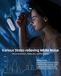Slaapsprekers met timer - BT 5.1 Onderkussen Bluetooth Speaker - Slaapluidspreker onder kussen - slaapbalk, muziekkoptelefoon - Botgeleiding Technologie - Witte Ruis - Draadloos - voor zijslapers reizen meditatie ontspanning privé luisteren - Wit — thumbnail 7