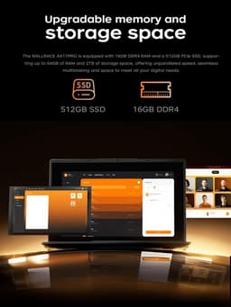 Acemagic AX17Pro IPS Full HD Laptop - 17,3 inch - Ryzen 4300U processor tot 3,7 GHz - 16GB DDR4 RAM 512 GB SSD - Windows 11 Pro - WiFi 5 - BT5.0 - Zilver — thumbnail 7