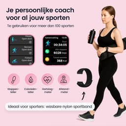 Siltcon® Seréa Smartwatch Dames - Horloge Dames - Stappenteller Horloge Dames - Hartslagmeter - Slaapmonitor - Saturatiemeter - Belfunctie - Geschikt voor iOS/Android - AMOLED - RVS - Elke pols - Incl. 5 Bandjes — thumbnail 5
