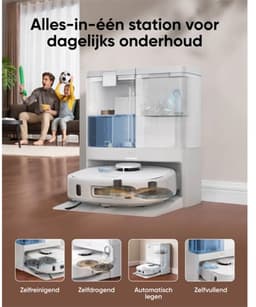 eufy X10 Pro Omni Robot Stofzuiger en Mop, 8.000 Pa zuigkracht, dubbele dweilpads met 12 mm auto-lift en tapijtdetectie, herkent 100+ objecten voor obstakelvermijding, alles-in-één station voor dagelijks onderhoud. — thumbnail 10