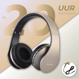 PowerLocus P1 Bluetooth Koptelefoon – Draadloos – Over Ear – Met Microfoon – Inklapbaar - incl. Hoes – Goud — thumbnail 9