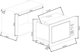 Continentale ingebouwde magnetron Edison CEMO25GE2 SILVER L59.5 X H38.8 X D40 CM 25L — thumbnail 3
