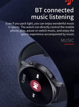 Smartwatch Rankos AK37 - sporthorloge zilver staal bandje - Fitness - Stappenteller - Hartslag - Slaapmonitor - Bluetooth bellen-Bel/message herinnering - Camera Bediening-IP67 Waterbestendig - Met APP-Weer informatie -Stopwatch - Muziek — thumbnail 13