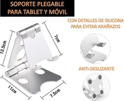 Bureau houder Tablet & Telefoon Vouwbaar Standaard - Tafel Telefoon Steun Universeel - Zilver — thumbnail 5