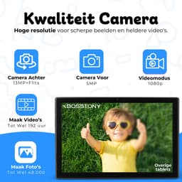 Bosstony Snelle Kids Tablet 10 inch - Ouderlijk Toezicht - 6000mAh Batterij - 192 GB - Incl Beschermpakket - Kindertablet vanaf 3 jaar - Tablet Kinderen — thumbnail 8