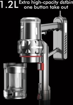 DrPhone EcoClean HandiVac – Handstofzuiger Met Drie Snelheden - 25000 PA Zuigkracht – Wandmotage Design – Vacuüm Cleaner – 1.1 Liter - Transparant — thumbnail 8