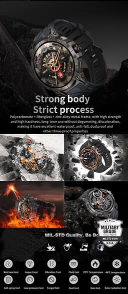 Knobbout 1.85 inch HD Sport Smartwatch - 760mAh Battery -Voorzien van GPS, AI-assistent & Bluetooth-bellen -Alles-in-één: Gezondheid, sport, communicatie & lifestyle-Stijlvol, slim en volledig aanpasbaar aan jouw leven-Zwart staal+ rubber horlogeband — thumbnail 5