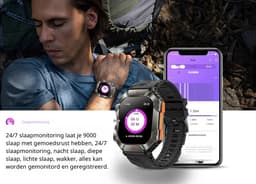 DrPhone ChronoWatchX2 – Robuuste Smartwatch | 2.0" HD | Bluetooth Bellen | Hoogtemeter | IP67 | 100+ Sportmodi - Zwart — thumbnail 16