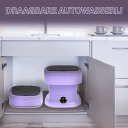 Mini Wasmachine met Centrifuge - Voor Kleine Wasgoed - Meerdere Programma's - Paars — thumbnail 6