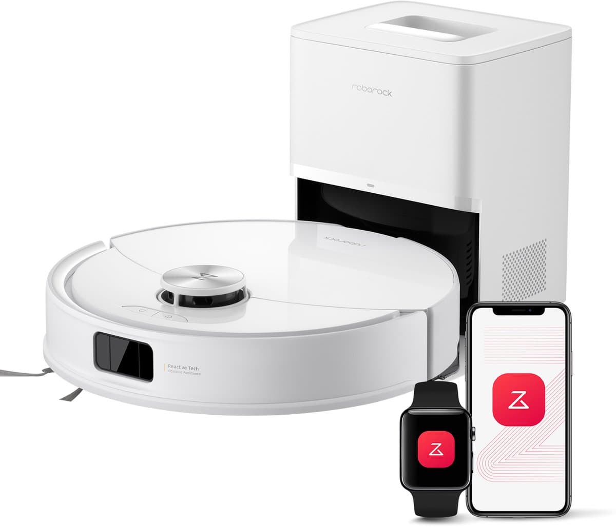 Roborock Q10 S5+ Robotstofzuiger en Dweil met Zelflediging– Zuigkracht van 10000 Pa–Vibrerende dweilpads– Handsfree Reinigen tot 7 Weken– Dubbel Anti-klitontwerp– Automatisch dweilen– Obstakelvermijding–Wit– S8 Plus Upgrade — afbeelding 1