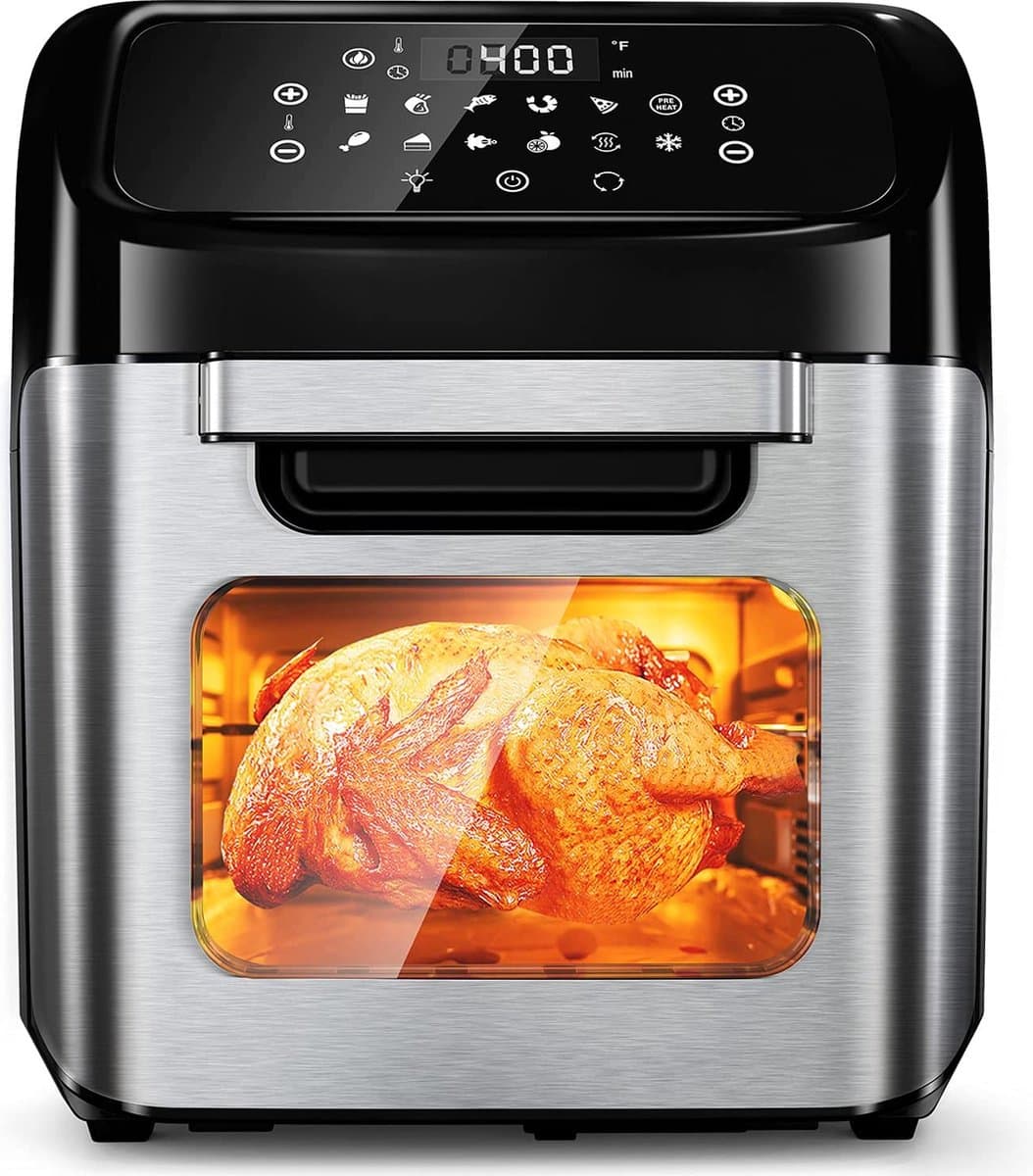 Royalty Line® AFO12601 Airfryer Oven - Airfryer XXL - 12 Liter Heteluchtoven met 12 Programma's - Touch Display Heteluchfriteuse - 1800W - Zwart / RVS — afbeelding 1