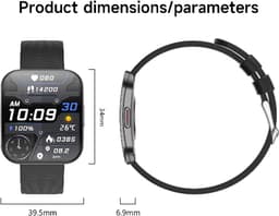 Smartwatch voor Dames en Heren 2025 -1.85inch AMOLED - RVS, Siliconen Bandje - Hartslagmeter - Stappenteller - Slaapmonitor - Multisport - Compatibel met Android en iOS - Waterproof - Zwart en Roze — thumbnail 3