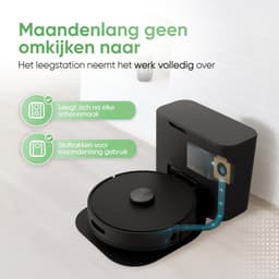Heevey Robotstofzuiger met dweilfunctie - Automatisch leegstation - Vacuum cleaner - Dweilrobot - Huisdieren - 7000PA zuigkracht - LDS lasernavigatie - Dweilrobot - 2 extra stofzuigerzakken - Met app — thumbnail 6