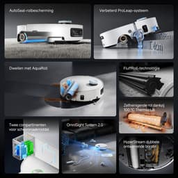 Aqua10 Ultra Roller Complete White - Robotstofzuiger met dweilfunctie – 30.000Pa Zuigkracht – AquaRoll™ & ThermoHub™ 100°C zelfreiniging – Tapijtveilig & slim Omnesight™ 2.0 navigatie – Voor harde vloeren & drempels — thumbnail 11