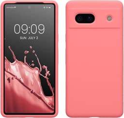 kwmobile telefoonhoesje geschikt voor Google Pixel 7a - Hoesje met siliconen coating - Smartphone case in Pastelkleurig koraal — thumbnail 1