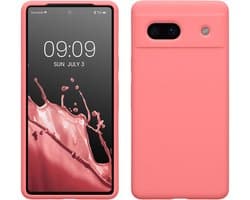 kwmobile telefoonhoesje geschikt voor Google Pixel 7a - Hoesje met siliconen coating - Smartphone case in Pastelkleurig koraal