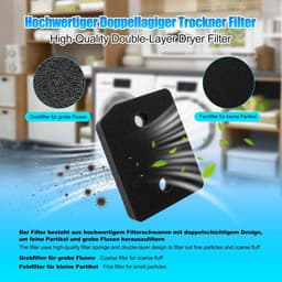 4 stuks droogfilters droger warmtepompdroger filter, fijn/grof 207 x 157 x 30 mm sokkelfilter, warmtewisselaar sponsfilter pluisfilter voor condensdroger - geschikt voor Miele T1 9164761 — thumbnail 3