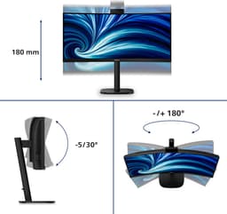 Philips 3000 series 34B2U3600CH/00 computer monitor 86,4 cm (34") 3440 x 1440 Pixels Wide Quad HD LCD Zwart — thumbnail 2