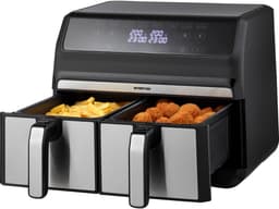 Inventum GF800HLD Dubbele Airfryer XXL - 8L - Dual Cook - Grill- & roosterfunctie - 8 programma's - 80-200 °C - PFAS-vrij - Tot 6 personen - Zwart/RVS — thumbnail 12