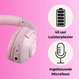 WiseQ Onbreekbare Draadloze Kinderkoptelefoon – Koptelefoon Meisje Bluetooth – Koptelefoon Kinderen Draadloos – Over Ear – 45 Uur Batterij – Met Microfoon – Volumebegrenzer – Roze — thumbnail 6